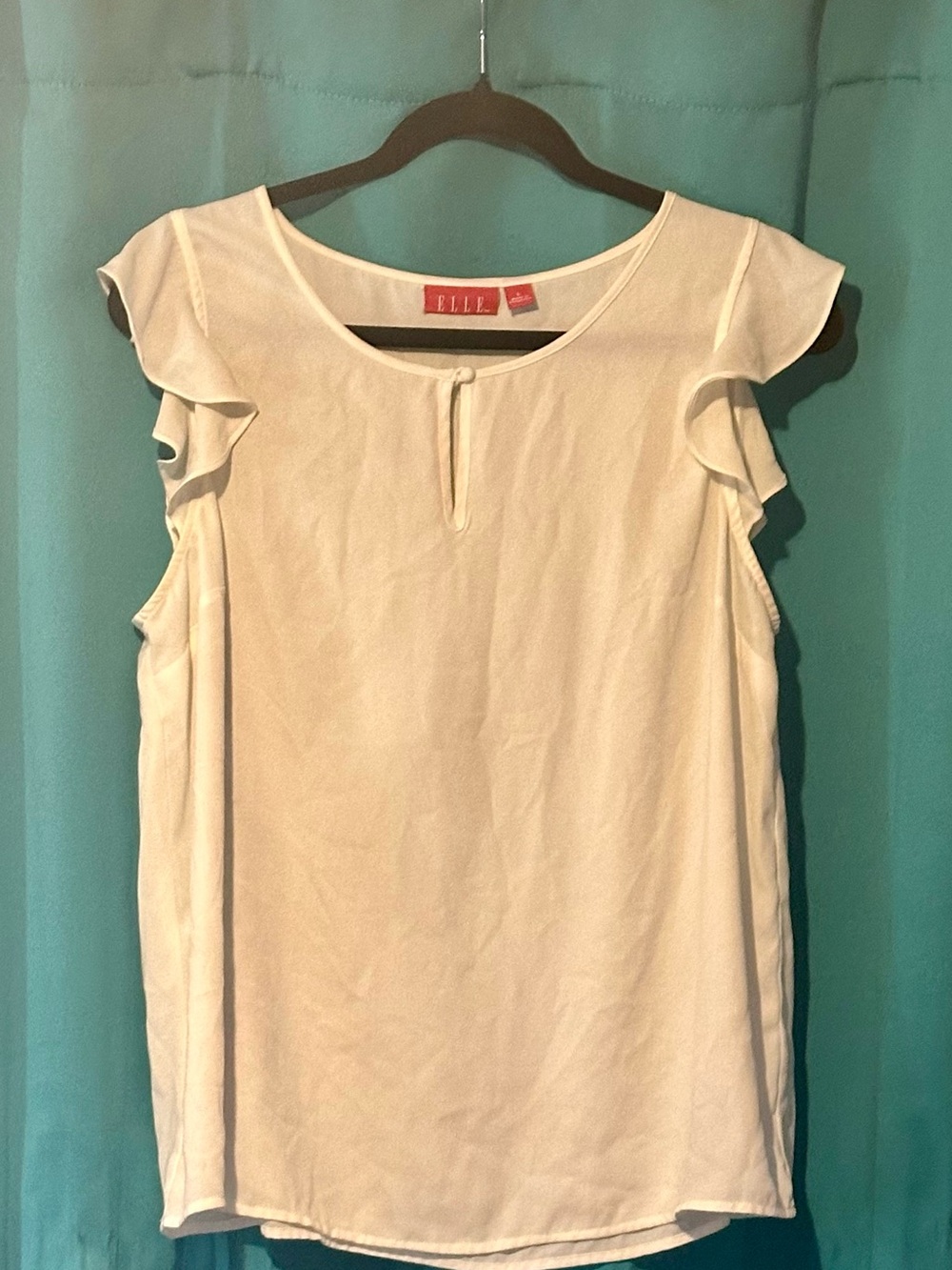 Elle White Ruffle Cap-Sleeve Camisole